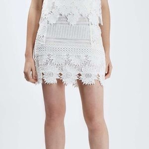 NWOT TopShop White Lace Skirt